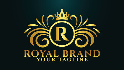 Heraldry Vector Logo. Gryphon Royal Logo For Vip Hotel, Restaurant Or Any Business.