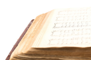 musical composition book opened