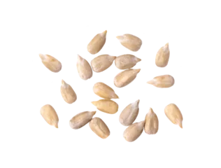 Fotobehang Peeled Sunflower seeds isolated on transparent png © supamas