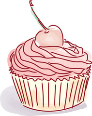 Watercolor Cupcake Collection - hand drawn illustration