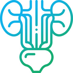 urinary gradient line icon