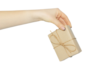 gift box in hand, concept to pass or throw away