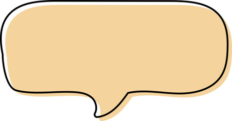 Cute doodle yellow speech bubble hand drawn for decoration