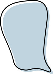 Cute doodle blue speech bubble hand drawn for decoration