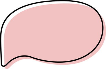 Cute doodle pink speech bubble hand drawn for decoration