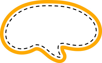 Cute doodle orange speech bubble hand drawn for decoration