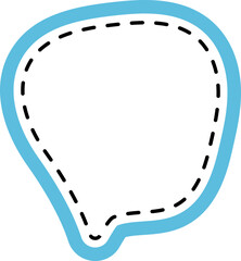 Fototapeta premium Cute doodle blue speech bubble hand drawn for decoration