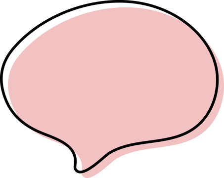Cute doodle pink speech bubble hand drawn for decoration Stock Vector |  Adobe Stock