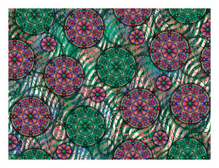 abstract digital flower design pattern on background