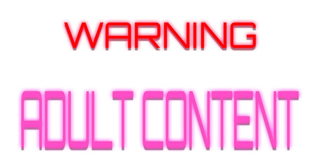The isolated text Warning Adult Content, red and pink characters.
