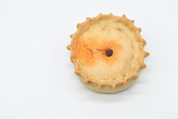 meat and pea pie from mallorca isolated on white background 