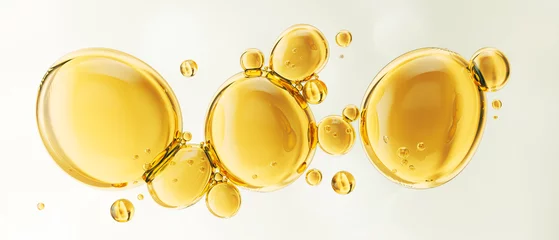 Fotobehang Cosmetic oil or Cosmetic Essence Liquid drop background, 3d rendering. © Anusorn