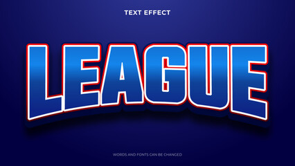 Fototapeta na wymiar league text in esport style, editable text effect