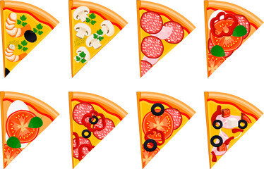 Various sweet tasty pizza