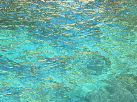 Blue water clear background surface.