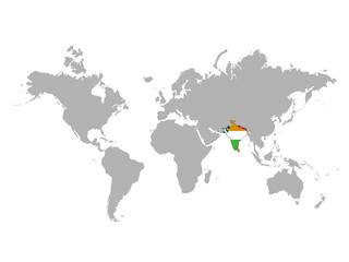 インド周辺諸国の地図