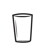 Water glass vector icon isolated. Empty glass.