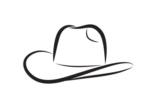 Cowboy hat vector icon isolated on white.
