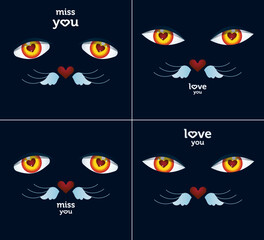 Love illustration for Valentines Day - backgrounds set