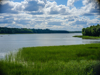 beautiful countryside lake in summer with reflections