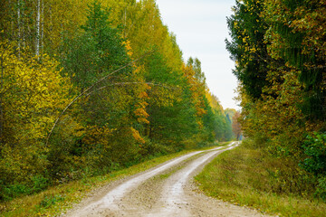 country gravel road in perspective