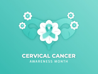 Cervical Cancer Awareness Month Illustration Design on January