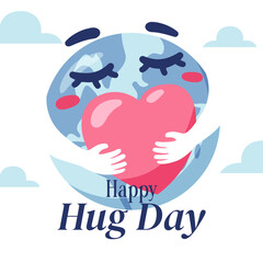 Happy Hug Day. National Hug Greetings. Affection Event