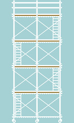Scaffolding construction flat line icon vector.