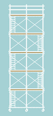 Scaffolding construction flat line icon vector.