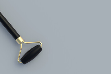 Face massage roller. Copy space. Top view. 3d render