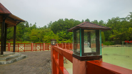 outdoor lamp by the hot water lake