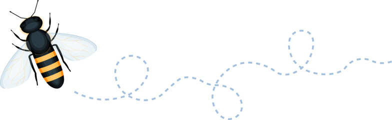 Bee trail way in cartoon style. Vector illustration © Yulia Zelinskaya