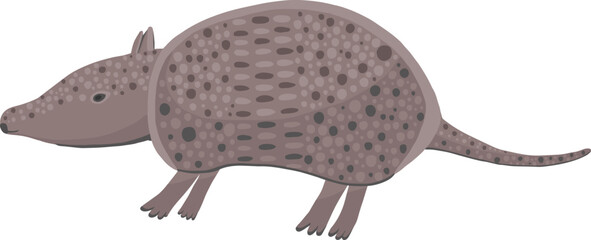 Exotic armadillo animal in cartoon style