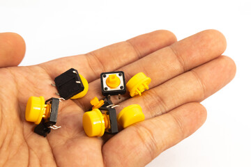 Several push button modules at hand. This module is used for electronics hobbyists for DIY...
