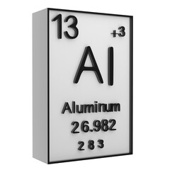 Aluminum,Phosphorus on the periodic table of the elements on white blackground,history of chemical elements, represents the atomic number and symbol.,3d rendering