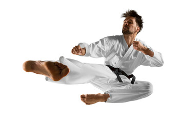 Karate master. Isolated background - 547693315