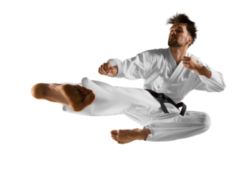 Karate master. Isolated background