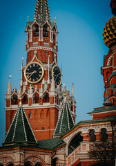 spasskaya tower on red square in moscow