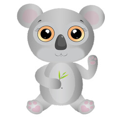 koala character cute baby bear eating bamboo