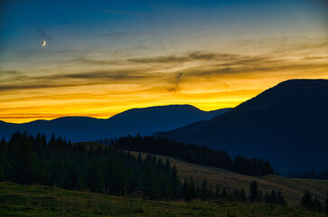 sunset in the mountains