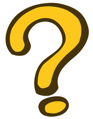 Naklejka premium Question mark with color doodle symbol icon hand drawn illustration art