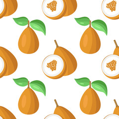 Granadilla. Exotic fruit. Seamless pattern. Background.