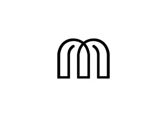 initial letter logo M initial company icon business logo background illustration