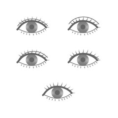 まぶたの種類　並行二重、幅広並行二重、末広がり二重、奥二重、一重