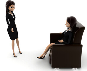 Fototapeta premium 3d woman character having conversation concept in white background