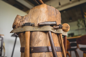 Instruments kit in a large workshop for the manufacture of handmade jewelry