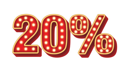 01 Off 20 Percent  Red Bulb Light