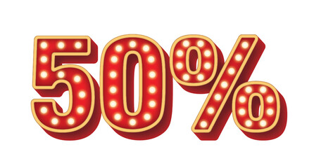 01 Off 50 Percent  Red Bulb Light