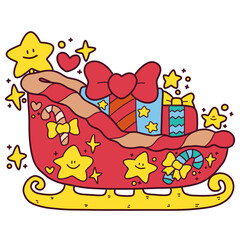 christmas cute cartoon card christmas tree santa