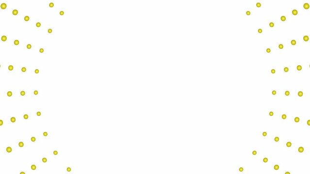 Animated increasing golden dots circles from the center. Vector illustration isolated on white background.
